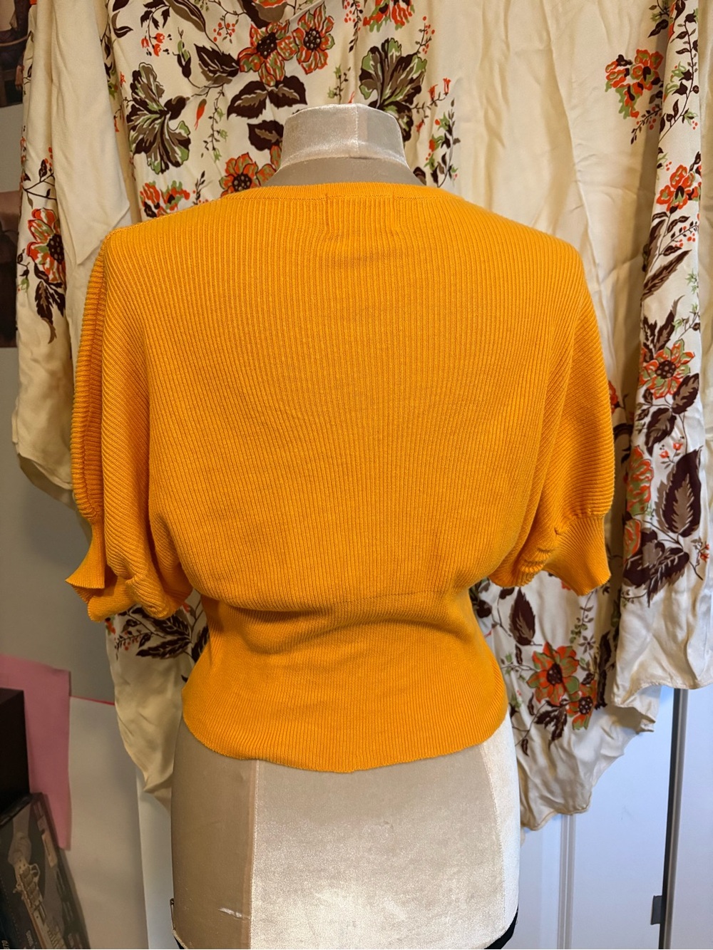 Bright Mustard Summer Button-Up Ribbed Cardigan - Picture 3 of 6